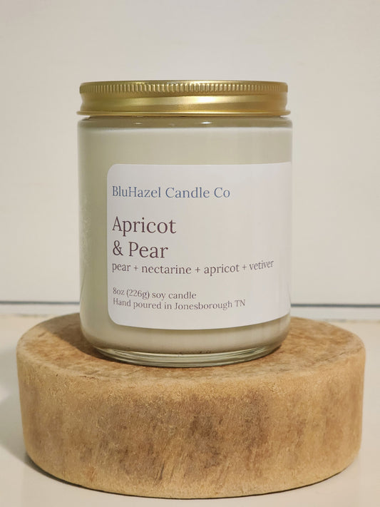 Apricot & Pear 8oz Soy Candle