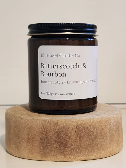 Butterscotch & Bourbon 8oz Soy Candle